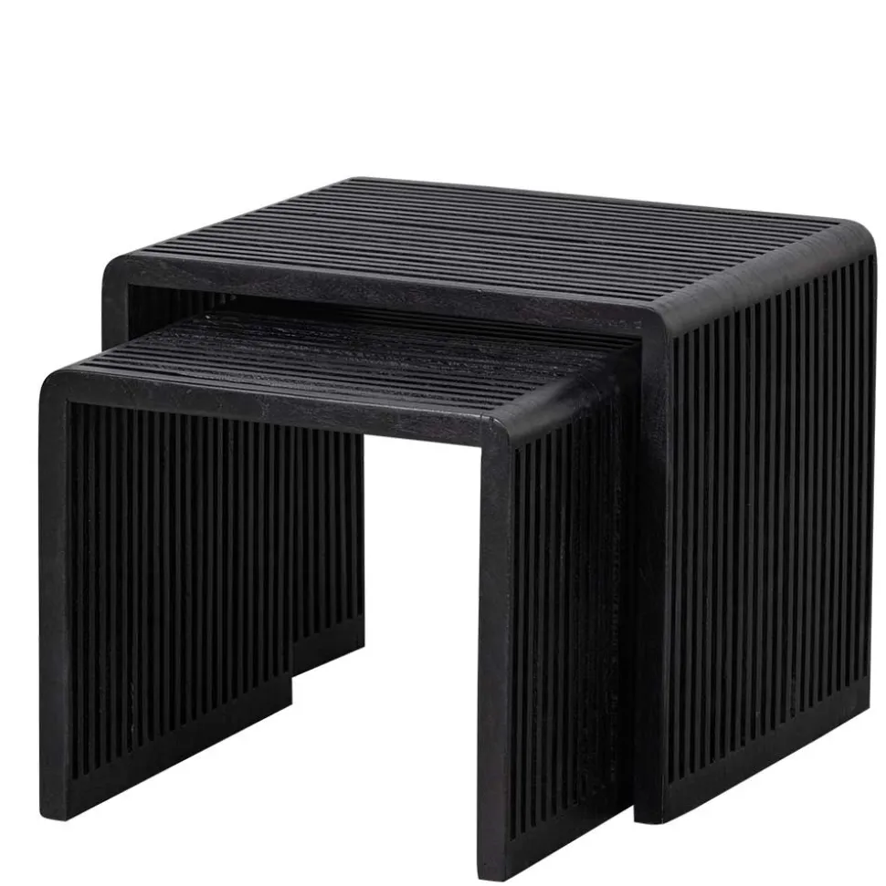 Design Beistelltisch Duo in Schwarz - Bagaci (zweiteilig)