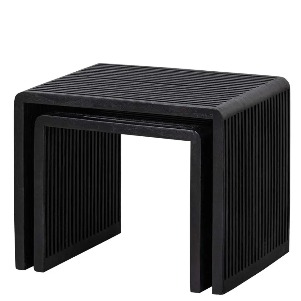 Design Beistelltisch Duo in Schwarz - Bagaci (zweiteilig)