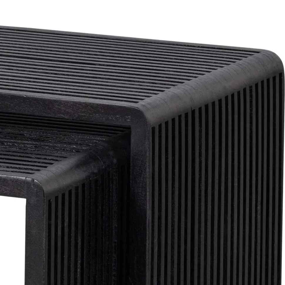 Design Beistelltisch Duo in Schwarz - Bagaci (zweiteilig)