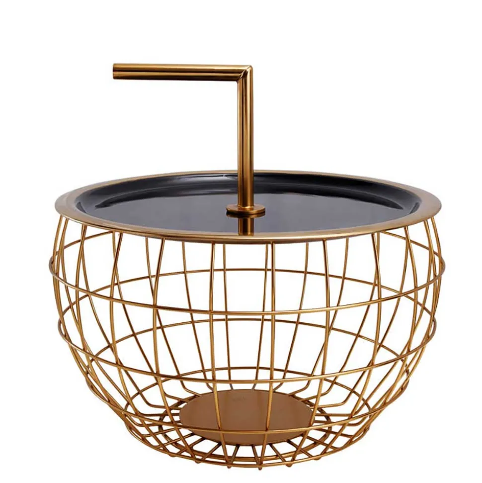 Design Beistelltisch in Schwarz und Gold - Egeass