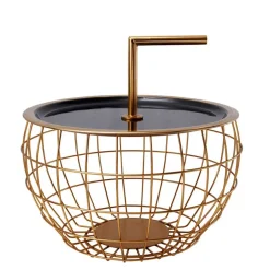 Design Beistelltisch in Schwarz und Gold - Egeass