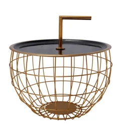 Design Beistelltisch in Schwarz und Gold - Egeass