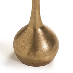 Design Beistelltisch mit Marmorplatte in Braun - Luvenicos