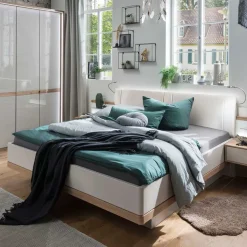 Design Bettgestell inklusive Kopfteil Lampen LED - Crascanu