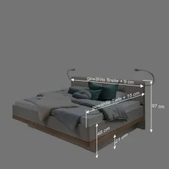 Design Bettgestell inklusive Kopfteil Lampen LED - Crascanu