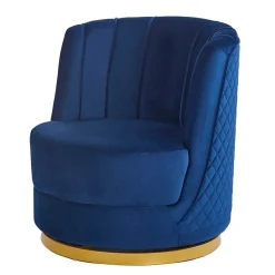 Design Cocktailsessel in Dunkelblau Samt - Sara