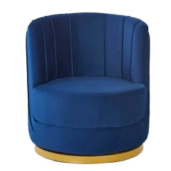 Design Cocktailsessel in Dunkelblau Samt - Sara