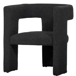 Design Cocktailsessel in Dunkelgrau Boucle - Seanno