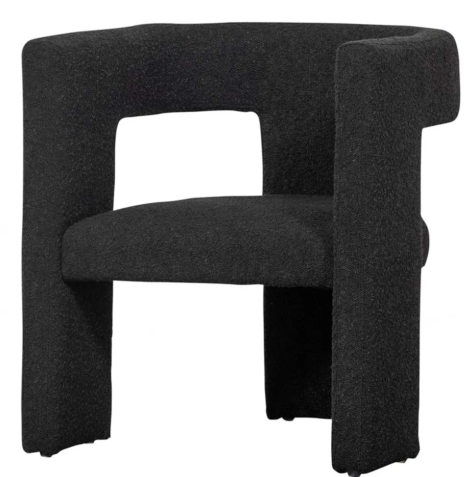 Design Cocktailsessel in Dunkelgrau Boucle - Seanno