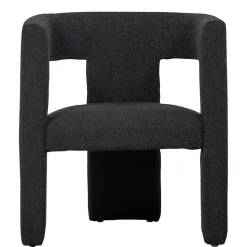 Design Cocktailsessel in Dunkelgrau Boucle - Seanno