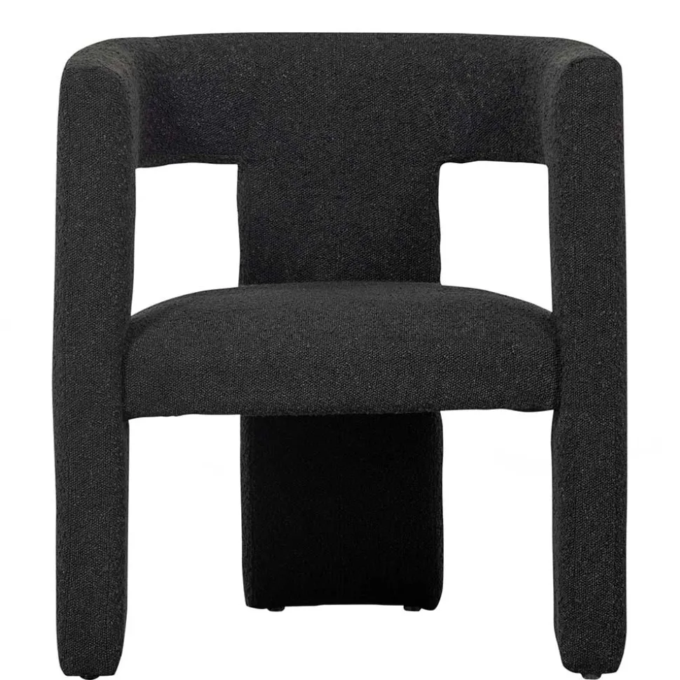 Design Cocktailsessel in Dunkelgrau Boucle - Seanno