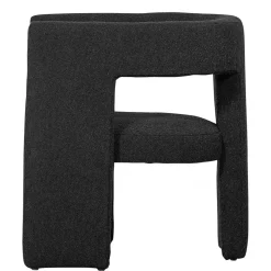 Design Cocktailsessel in Dunkelgrau Boucle - Seanno