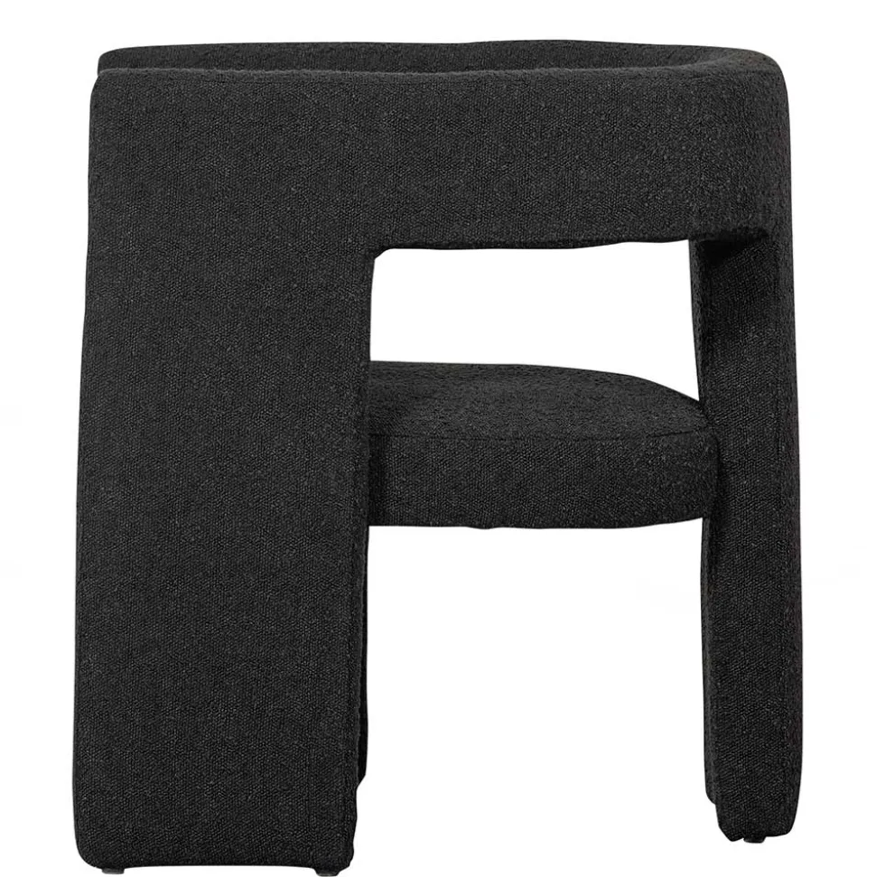 Design Cocktailsessel in Dunkelgrau Boucle - Seanno