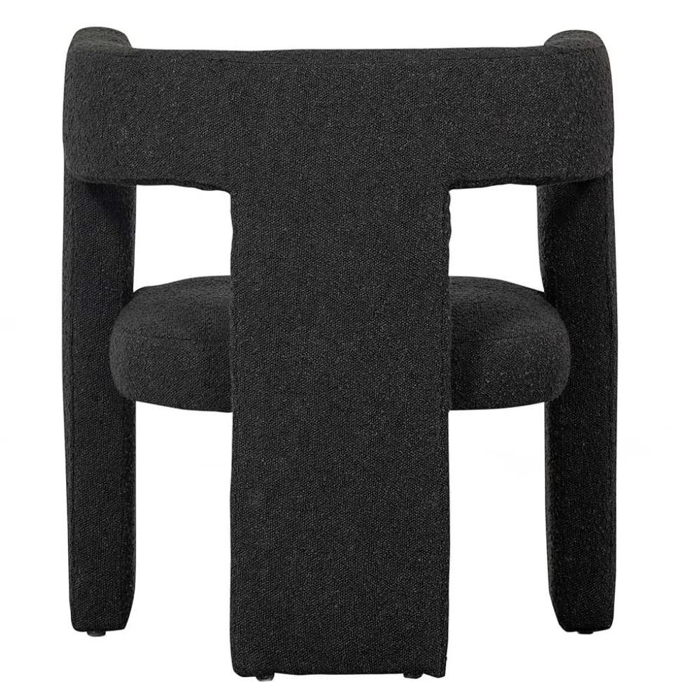 Design Cocktailsessel in Dunkelgrau Boucle - Seanno