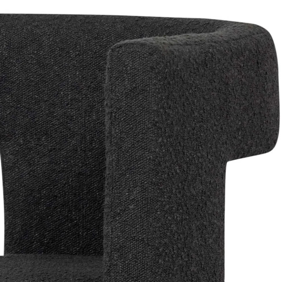 Design Cocktailsessel in Dunkelgrau Boucle - Seanno