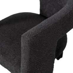 Design Cocktailsessel in Dunkelgrau Boucle - Seanno