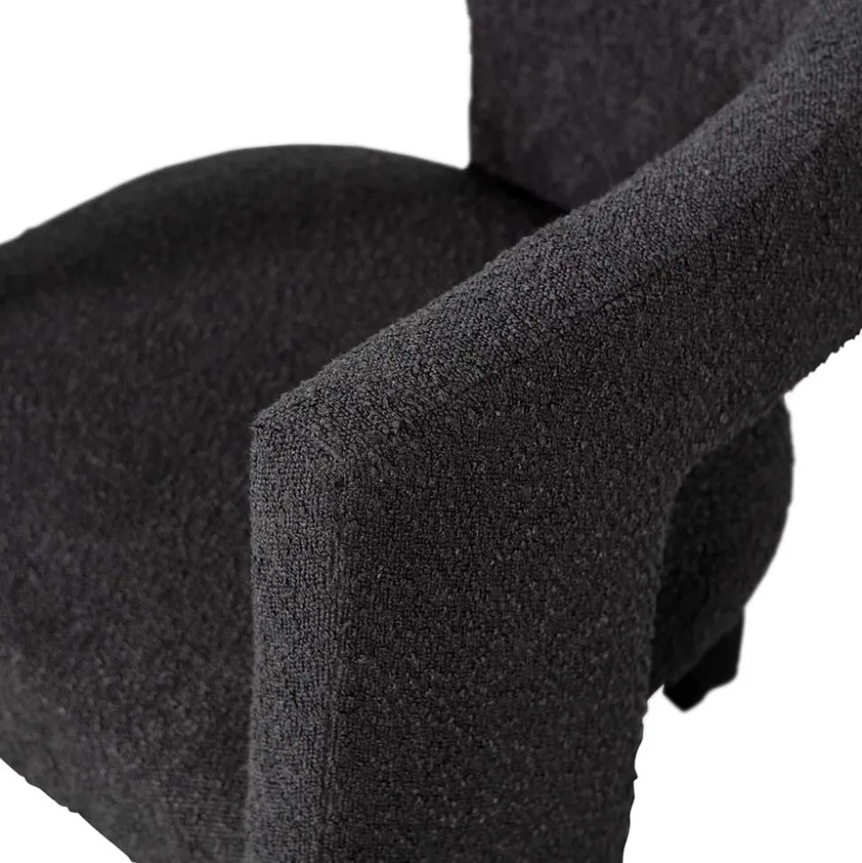 Design Cocktailsessel in Dunkelgrau Boucle - Seanno