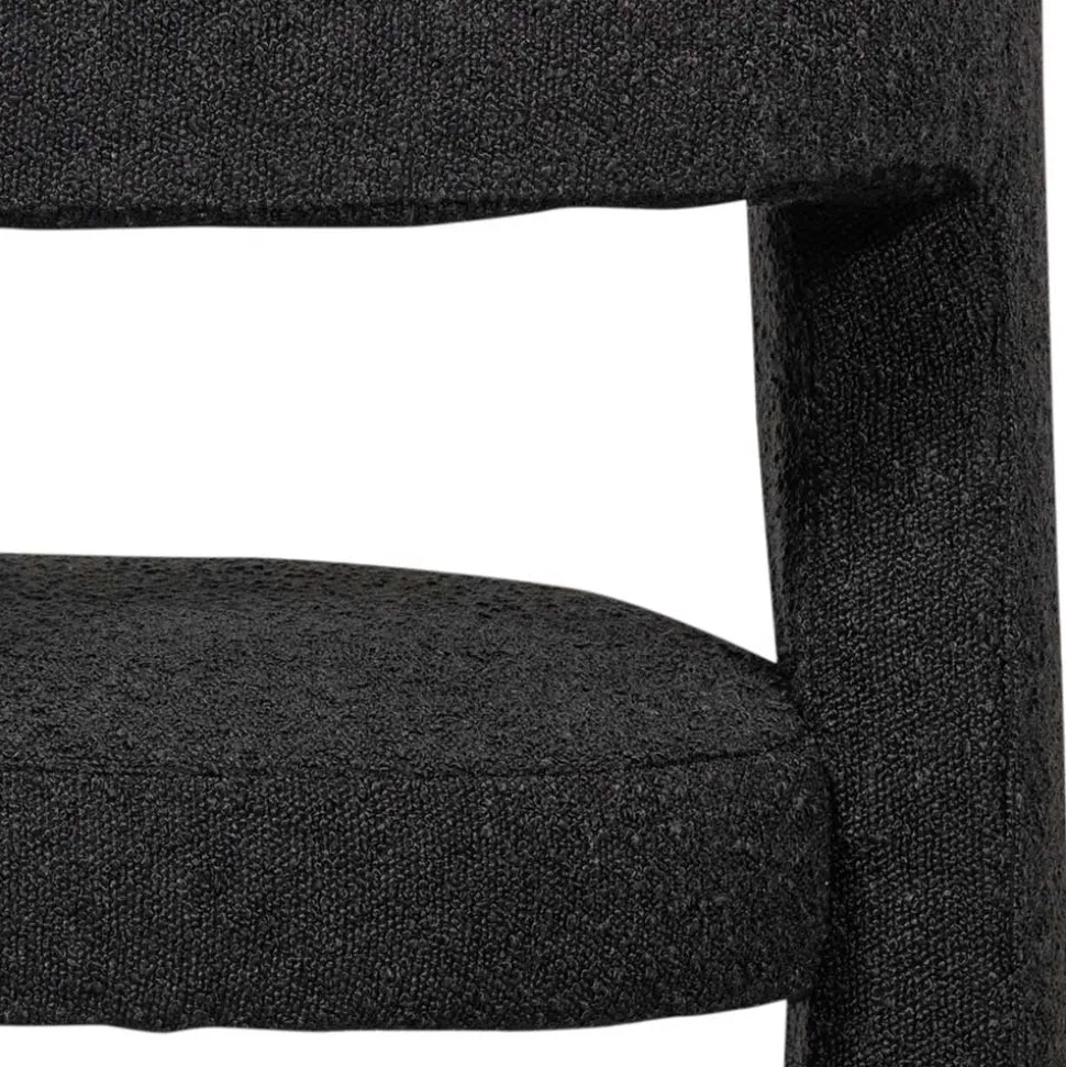 Design Cocktailsessel in Dunkelgrau Boucle - Seanno