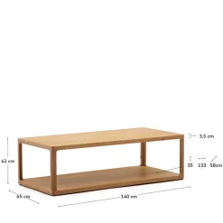 Design Couchtisch in Eiche teilmassiv - Mercana