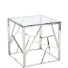 Design Couchtisch mit Glasplatte 55x55x55 - Sharka