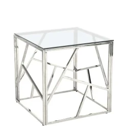 Design Couchtisch mit Glasplatte 55x55x55 - Sharka