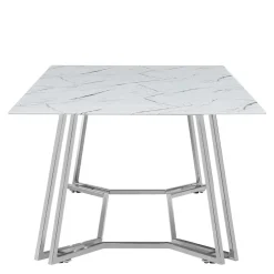 Design Couchtisch mit Glasplatte Marmor Optik - Mimdos