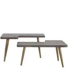 Design Couchtische mit Betonplatte - Varhida (zweiteilig)