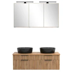 Design Doppel-Waschtisch & Spiegelschrank - Crystoga (zweiteilig)