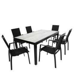 Design Essgruppe für den Garten - Marino (siebenteilig)