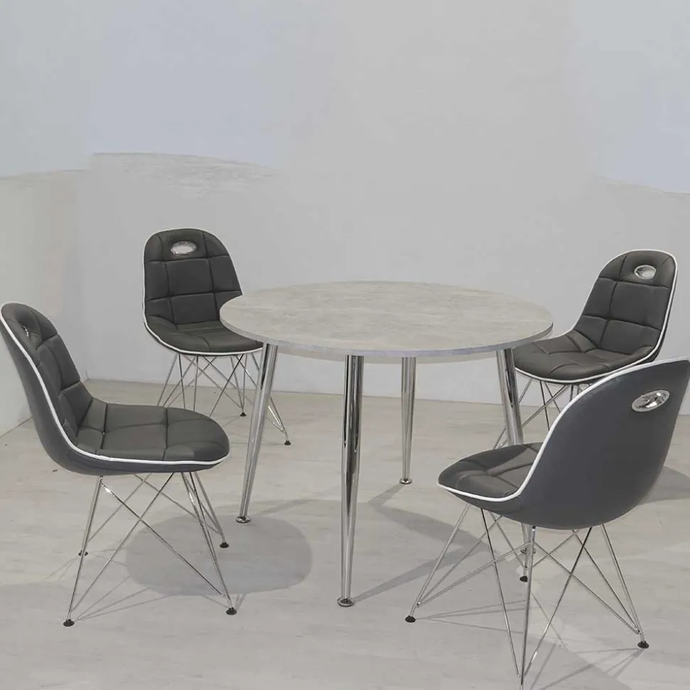 Design Essgruppe in Rund - Flumicina (fünfteilig)