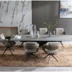 Design Esszimmer Drehstuhl mit Armlehnen - Bailon (2er Set)