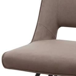 Design Esszimmerstuhl in Taupe Microfaser - Aloha (2er Set)