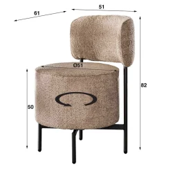 Design Esszimmerstuhl in Beige Boucle - Lures