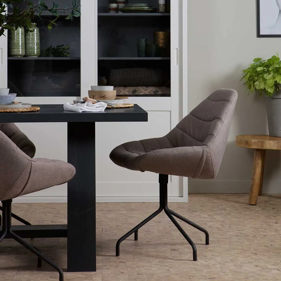 Design Esszimmerstuhl in Taupe Lining gepolstert