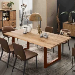 Design Esszimmertisch mit geölter Holzplatte - Aschau