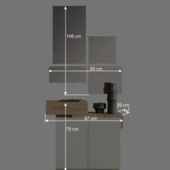 Design Flurkommode & Spiegel Set - Gangizo (fünfteilig)