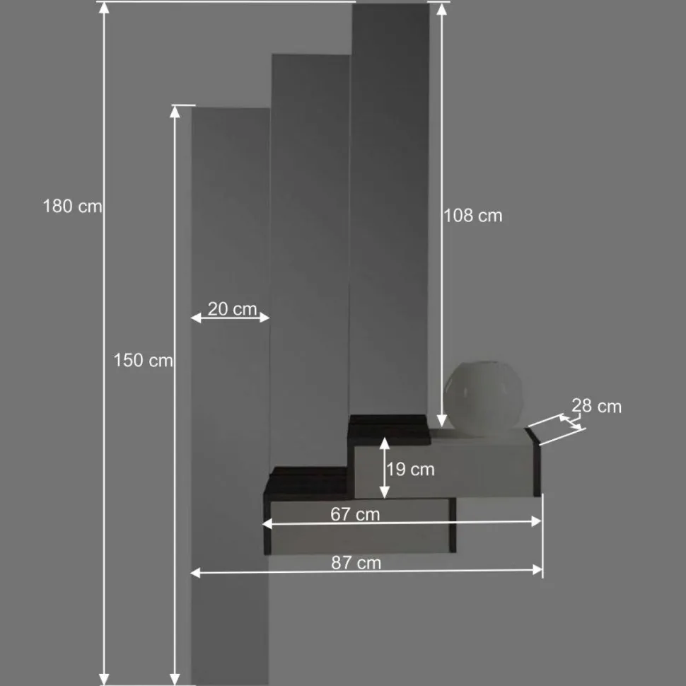 Design Flurmöbel in Weiß & Schwarz - Uwida (vierteilig)