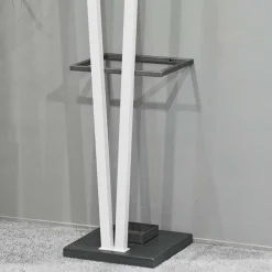 Design Garderobenständer mit Schirmhalter Tiber in Weiß