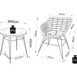 Design Garten Sitzgruppe für Zwei - Kolage (dreiteilig)