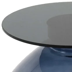 Design Glas Beistelltisch in Schwarz - Idian