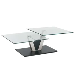 Design Glas Couchtisch mit schwenkbarer Tischplatte - Exotica