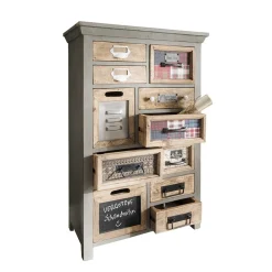 Design Highboard aus Recyclingholz mehrfarbig - Andrass