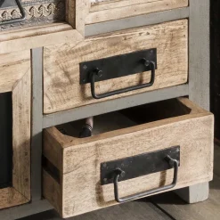 Design Highboard aus Recyclingholz mehrfarbig - Andrass