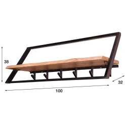 Design Hängegarderobe aus Metall und Holz - Nics