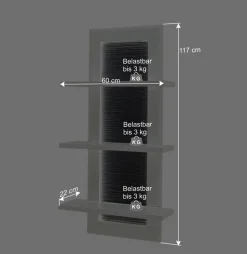 Design Hängeregal in Weiß & Anthrazit - Hazime
