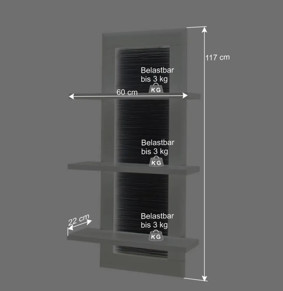 Design Hängeregal in Weiß & Anthrazit - Hazime