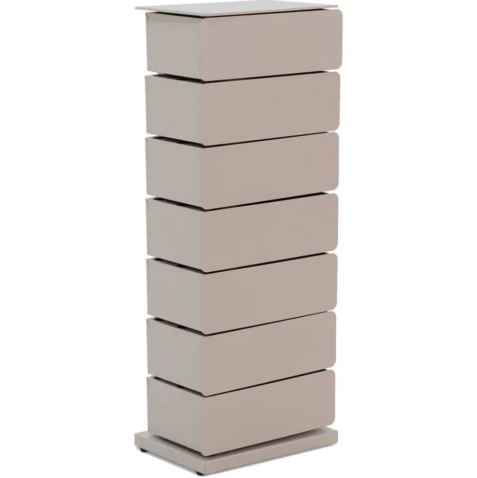 Design Hochkommode aus Stahl in Taupe - Ciranda