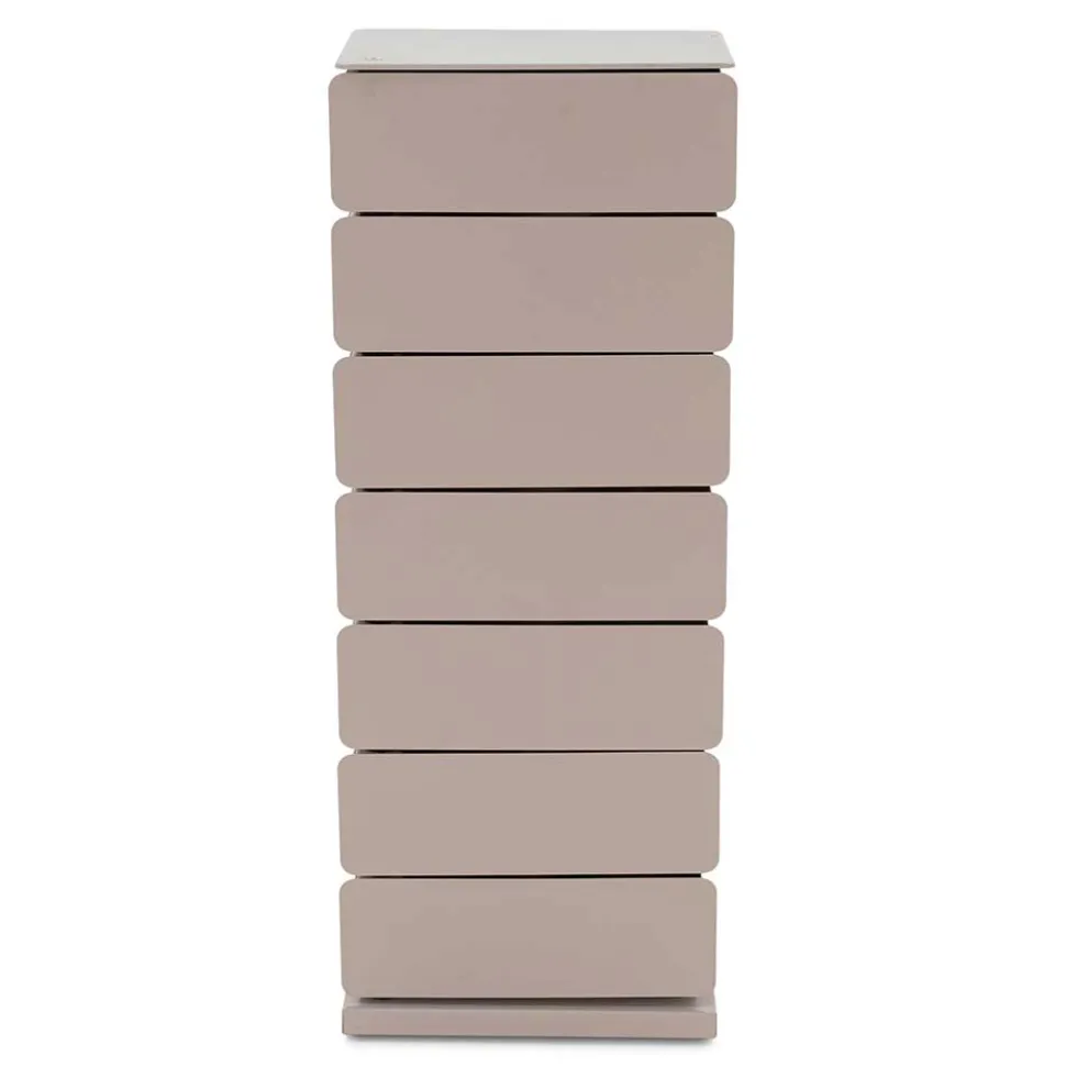 Design Hochkommode aus Stahl in Taupe - Ciranda
