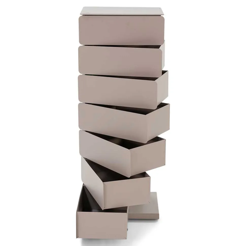 Design Hochkommode aus Stahl in Taupe - Ciranda