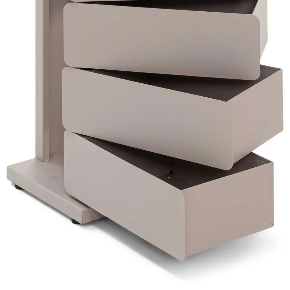 Design Hochkommode aus Stahl in Taupe - Ciranda